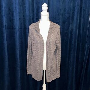Hollister Dark Gray Open Front Hooded Cardigan